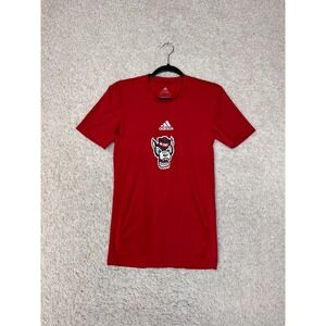 NC State Wolfpack Athletic Shirt Mens Small Techfit Red Adidas College NCAA